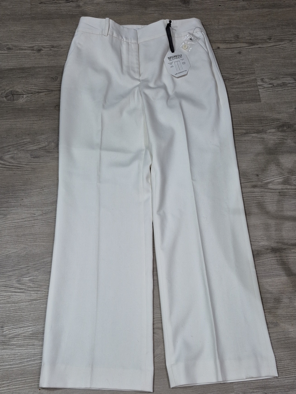 Liz Claiborne Secretly Slinder Marshmallow Wide-Leg Trousers. NWT. Size 10